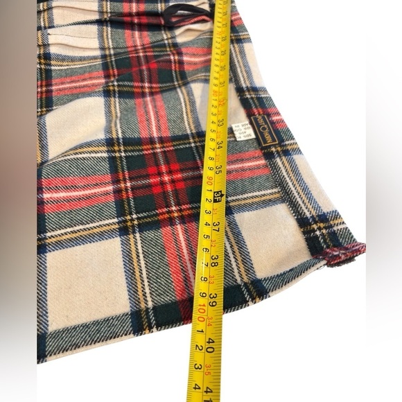 VTG Post O'Horn Scottish Wool Blend Skirt Plaid Wrap Kilt Pleated Size 6 Fringe - Picture 13 of 13